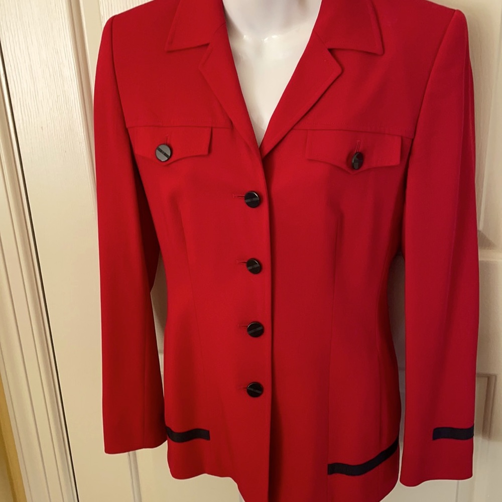 Escada vintage red suit. Beautifully tailored
